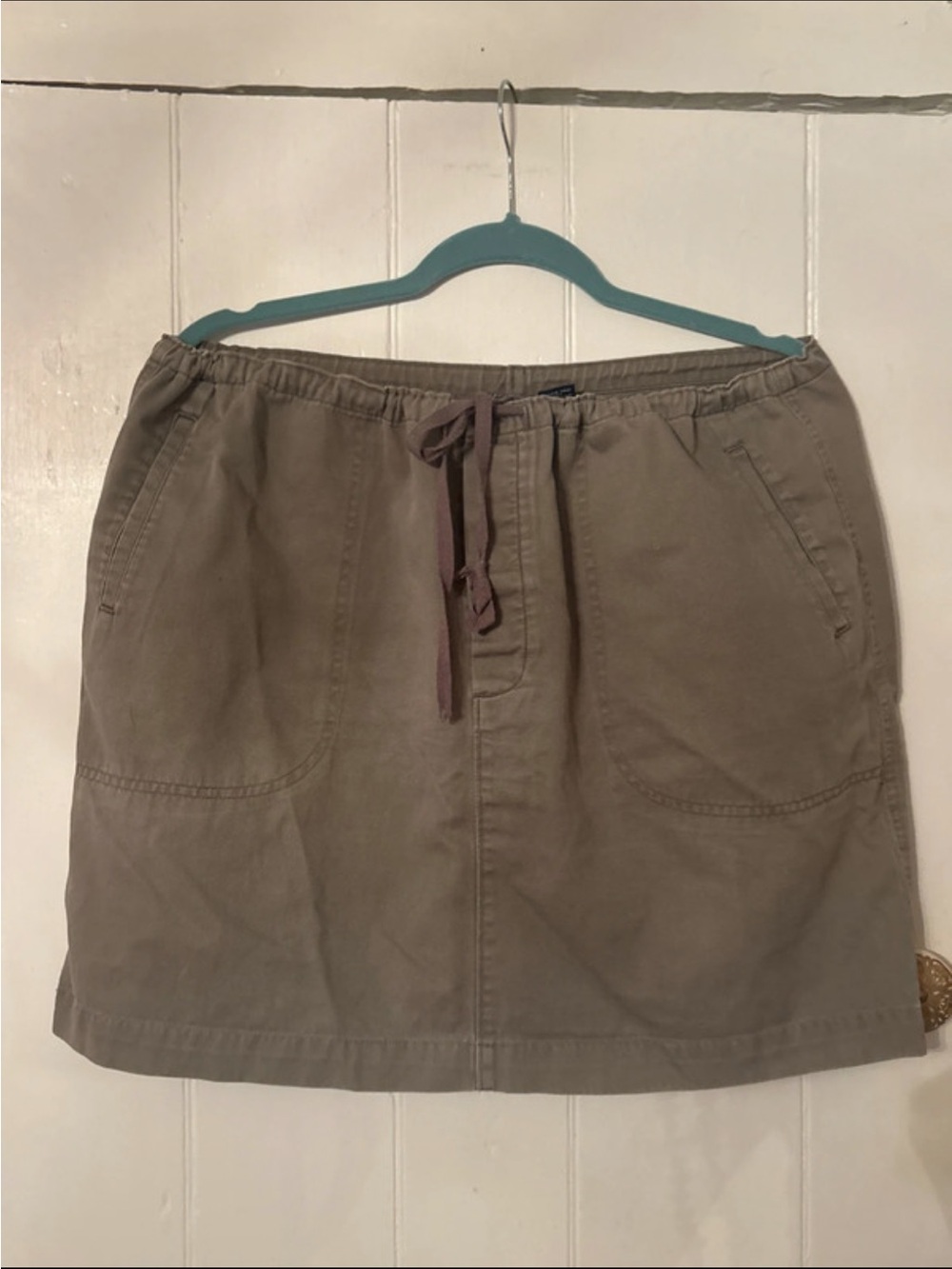 GAP Mini Skirt in Army Green with Drawstring Waist XL